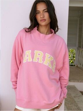 Parke Summerland Varisty Mockneck Sweatshirt - Size L/XL - NWT - SOLD OUT 🩷💛